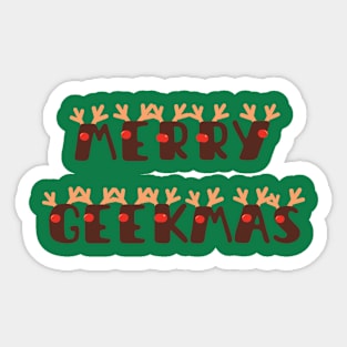 Merry Geeky Reindeer Sticker